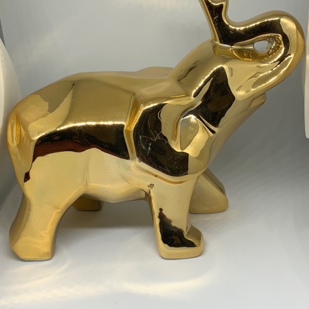 Gold Toned Elephant | Home Decor | 5 Inches wide, 4 inches long | New